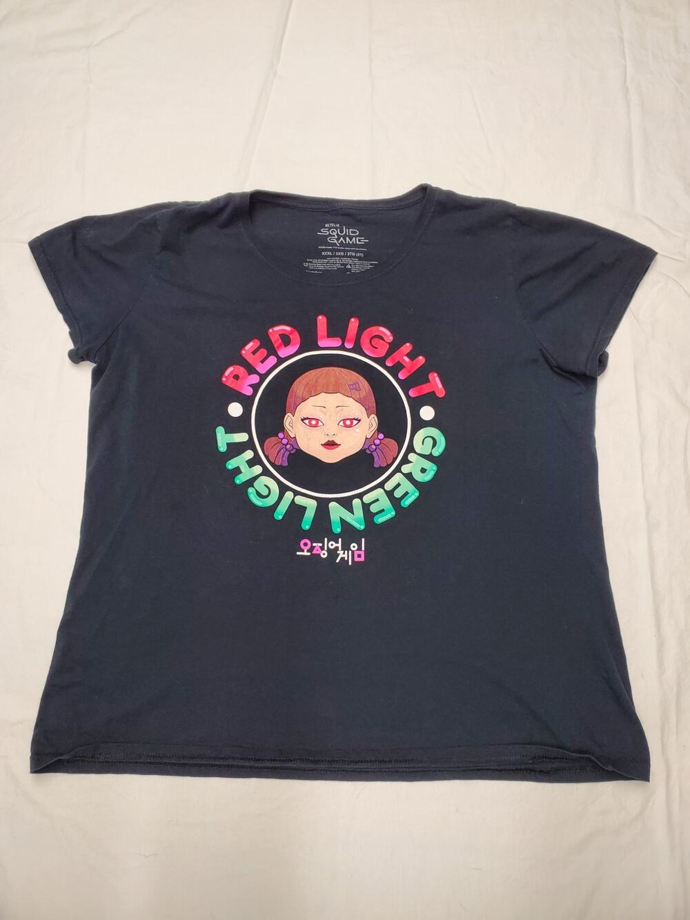 Netflix Squid Game Red Light Green Light Doll Face T-Shirt Womens XXXL 3XG